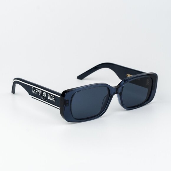 Dior WILDIOR S2U Women Sunglasses Translucent Blue Rectangle 30B0 NEW AUTHENTIC - Picture 3 of 14